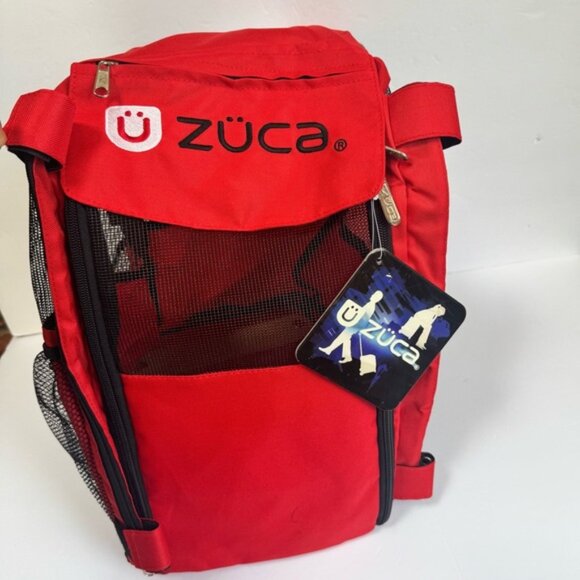 Zuca NEW Pet Carrier Bag Insert Travel Skating Fabric Red Pockets Lightweight - Picture 2 of 16